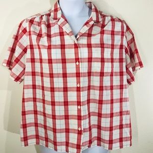 The Fox Collection Plus Size Plaid Blouse Size 22W